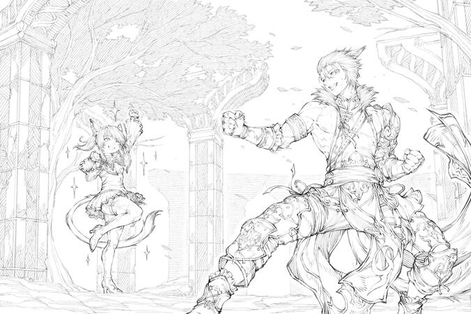 Illustration 1 figure inking + background 270$ + other character 120$